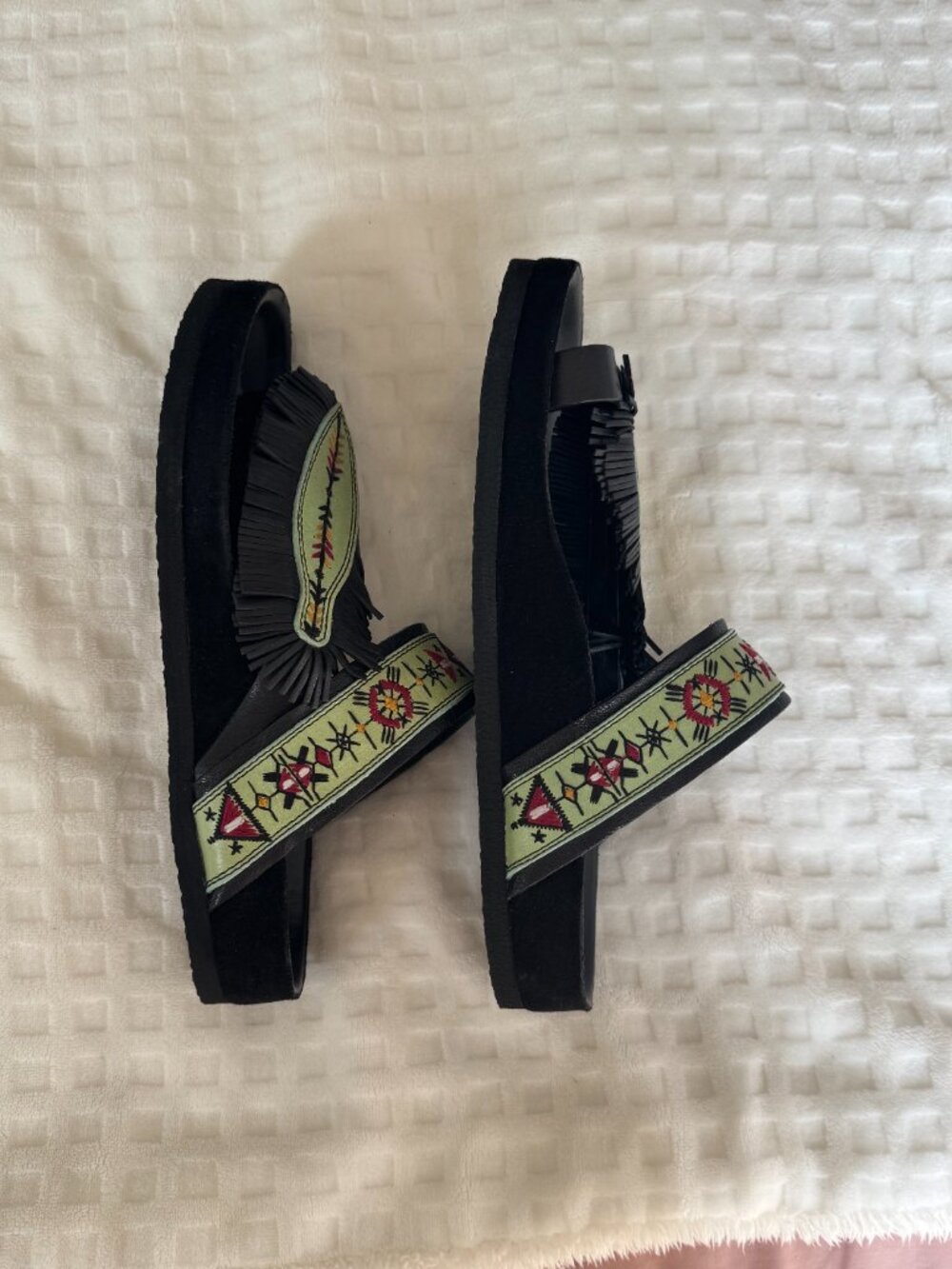 Isabel Marant Leather Embroidered Ebann Slide Sandals Size 38 - Picture 3 of 6